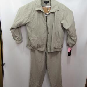 Gallery Sport Womens 2 Piece Jacket  And Pants  Size XL Tan‎ 100% Polyester